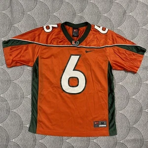 Nike The U university of Miami Hurricanes Jersey # 6 Antrel Rolle Youth Med EUC - Picture 1 of 11