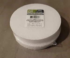 2 Craft Artisan White Styrofoam floral Foam Circles 4.8 By .75 - Picture 1 of 1