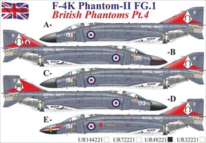 UpRise Decals UR48221 - DECAL F-4K Phantom-II FG.1 British Phantoms Pt.4 1/48 - Picture 1 of 7