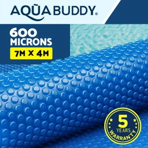 Aqua Buddy Pool Cover 600 Micron Bubble Heat Solar Blanket Blue 7x4m - Picture 1 of 8