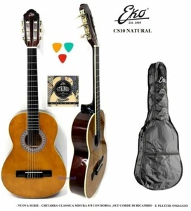 EKO CS10 CS-10 Chitarra Classica 4/4 + Borsa + 3 Plettri + 1 Kit Corde Ricambio - Foto 1 di 10