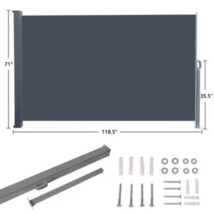 Retractable Awning Patio Outdoor Privacy Screen w/ UV Resistance - Picture 1 of 8