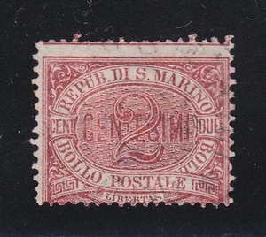 San Marino 1894 Mi 26 Sc 3 claret 2c mint hinged stamp CV 16$ - Picture 1 of 2