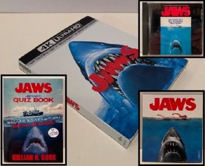 Jaws 45th Anniversary 4K/BR (2020 New/Sealed) + SC Quiz Book/Shadow Box/Used CD - Image 1 of 4