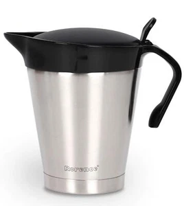 Stainless Steel Double Insulated Gravy Boat Sauce Jug with Hinged Lid for Tha... - Picture 1 of 5
