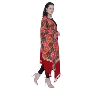 New Women's Kashmiri Aari Embroidered Wool Shawl Stole Scarf Wrap - Picture 1 of 6