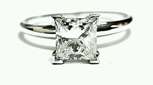 Certificate 14K White Gold J Color VS1 Clarity Excellent Diamond Engagement Ring - Picture 1 of 5