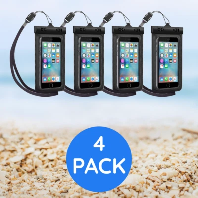 Funda Impermeable, TETHYS Universal Ultrapouch para Smartphones, Se Adapta a 5.3” - Paquete de 4 Foto 1 de 4