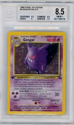 1999 Pokemon Fossil Gengar 5/62 1st Edition Holo BGS 8.5 - Image 1 of 2