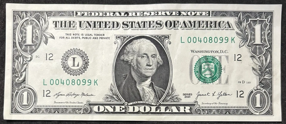 2021 San Francisco $1 Bill Fancy April 8th 1999 Birthday/Anniversary Note  - Image 1 of 2