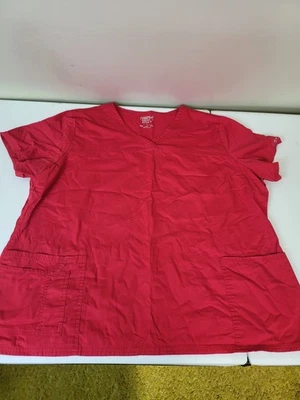 Scrub Top size 3X Red Authentic Cherokee Workwear scrubs Medical Dental Surgical - Image 1 of 4