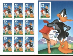 Scott 3307 Daffy Duck Sheet with Die Cutting Through Paper - Picture 1 of 1