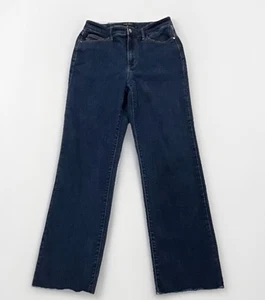 JUDY BLUE High Waisted Straight Fit Jeans Size 11/30 Denim Stretch Raw Hem - Picture 1 of 11