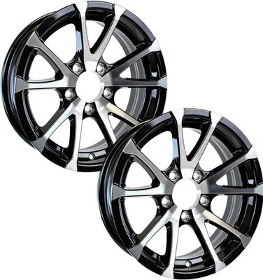 eCustomrim 两个铝制拖车轮辋 5 Lug 13 英寸 Avalanche 黑色 V 型辐条 — 第 1/4 张图片