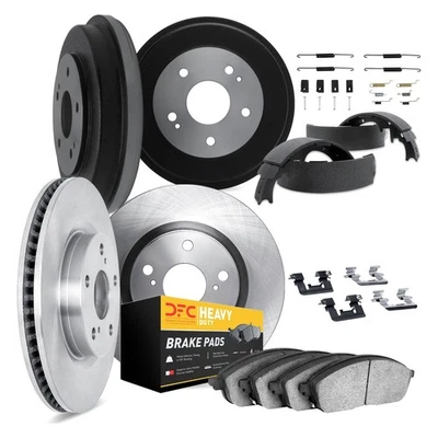 For Dodge B1500 95-97 DFC Plain Front & Rear Brake Kit w Heavy Duty Brake Pads - Image 1 of 3