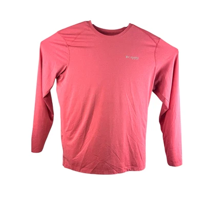 Columbia PFG Mens Lg Omni Shade Omni Wick Pink Long Sleeve Shirt Fishing EUC - Image 1 of 4