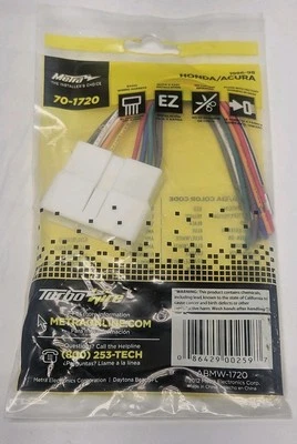 Metra 70-1720 Honda/Acura 1986-98 Radio Wiring Harness - Image 1 of 2