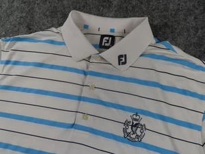 FootJoy Polo Shirt Mens 2XL Striped Tour Performance Royal County Down Golf Club - Picture 1 of 11