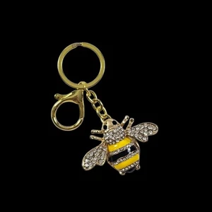 Betsey Johnson funkelnde Hummel Tasche Swag Glitzer Schlüsselanhänger Clip Anhänger - Bild 1 von 1