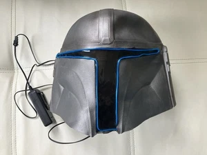 Children’s Star Wars Mandalorian Light Up Rubber Latex Mask Boba Fett - Picture 1 of 9