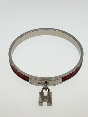 HERMÈS Bracciale Hermes Pelle Rosso Donna Bangle Kelly Chadena Charm Logo H 2721