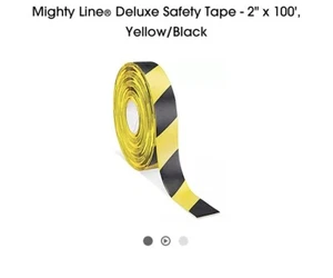 Uline 20208 S-19801Y/B 2” x 100’ Mighty Line Deluxe Sicherheitsband gelb/schwarz - Bild 1 von 4