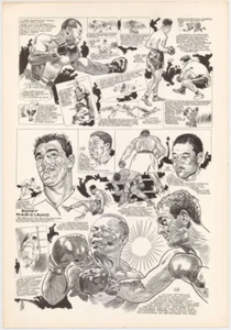 Joe Louis e Rocky Marciano poster stampa litografia originale d'epoca 21948 - Foto 1 di 1