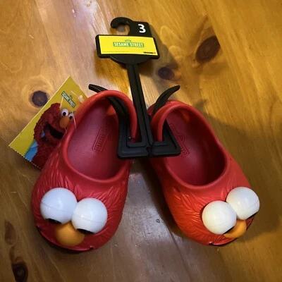 Zuecos infantiles lindos Sesame Street Elmo talla 3 NUEVOS CON ETIQUETAS Foto 1 de 2