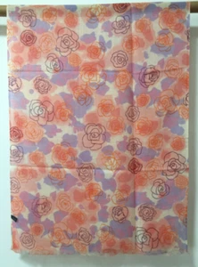 100% wool scarf women neckerchief Shawl wrap floral orange pink red purple W957 - Picture 1 of 5