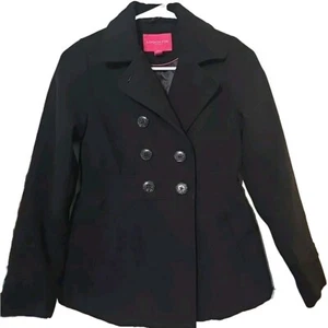 London Fog Girl's Trench Coat Black 14 16 Extra Large Dress Button-up XL - Picture 1 of 5