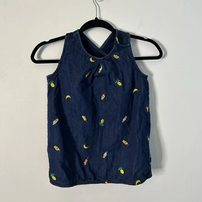 Tanque Hanna Andersson 'Chasing Summer' cambray popover talla 8 espalda cruzada cruzada Foto 1 de 4