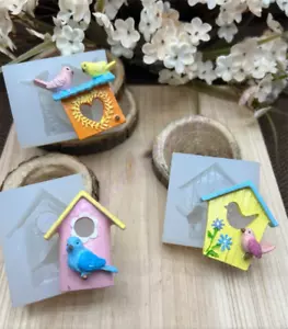 Bird house silicone mold handmade for crafts - Picture 1 of 6