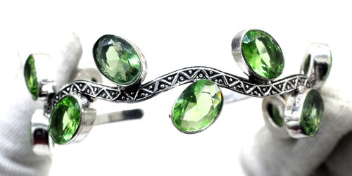 VALENTINO Bracciale Bracciale Bracciale Bracciale Gioielli Argento Sterling 925 Verde Ametista Fatto a Mano S ADJ