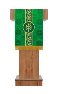 Altar Pulpit/Lectern Cloth with Embroidered Trims - Church Liturgical Paraments - Picture 1 of 12