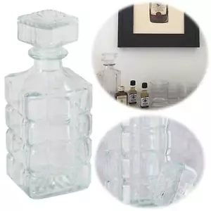 Glaskaraffe Kristall Whisky Karaffe 900ml Dekanter für Whiskey Cognac Rum Gin - Bild 1 von 6