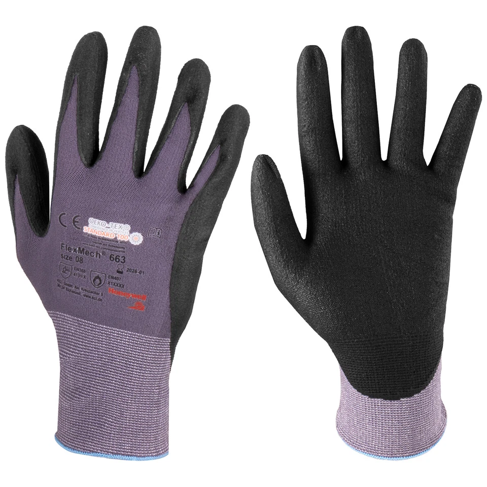ABVERKAUF: KCL FlexMech Arbeits-Handschuhe Schutz-Handschuhe  EN 388/420 - Bild 1 von 4
