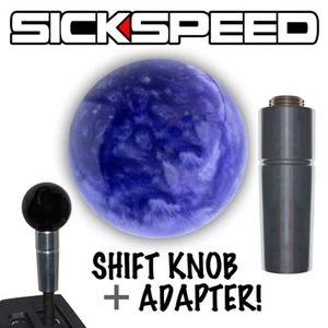PURPLE PEARL SHIFT KNOB & ADAPTER FOR AUTO/AUTOMATIC GEAR SHIFTER LEVER KA1 - Picture 1 of 1