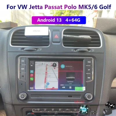 For VW Jetta Passat Polo MK5/6 Golf Carplay 4-64G Android13 Car Stereo Radio GPS - Image 1 of 4