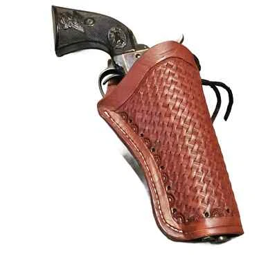 Funda de cuero de vaquero High Plains se adapta a una sola acción 45 4 5/8" barril hecha en EE. UU. Foto 1 de 4