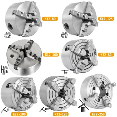 VEVOR K12-80/125/160 et K72-80/100/125/250 Mandrin de Tour à 4 Mâchoires - Photo 1/4