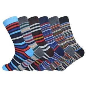 6 Paar Baumwollsocken gestreift Unisex Socken - Bild 1 von 6
