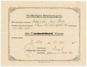 Orig. Urkunde EK2 EKII Eiserne Kreuz Orden - Inf.Rgt.473 in Frankreich 1918 - Bild 1 von 1