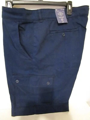 Pantalones Cortos Carga St. John's Bay Para Hombres Vestido Tela Elástica Firma Azul Marino 40" X 10" Foto 1 de 4