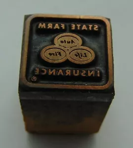 Printing Letterpress Printers Block State Farm Insurance - Picture 1 of 2