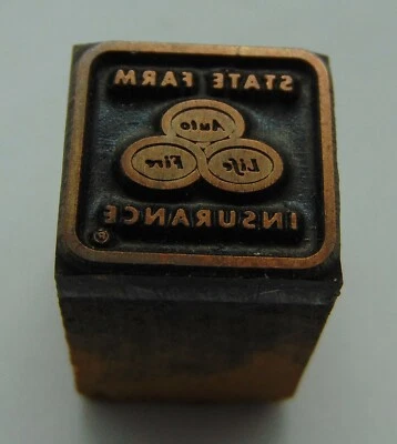 Printing Letterpress Printers Block State Farm Insurance  - Image 1 of 2