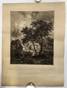 DELAUNEY c. 1886 LE MOULIN A EAU TRES GRANDE EAU-FORTE PUBLIEE PAR GOUPIL - Picture 1 of 5