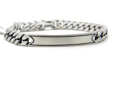 David Yurman Mens 8mm Curb Chain ID Bracelet in Sterling Silver Medium NWT - Image 1 of 4