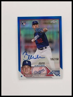 2023 Topps Chrome Update Bobby Miller True Blue Auto /150 Dodgers - Image 1 of 2