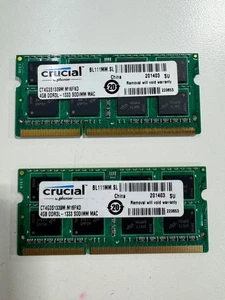 CRUCIAL 4GB RAM MEMORY CT4G3S1339M.M16FKD (SET OF 2) - Picture 1 of 1