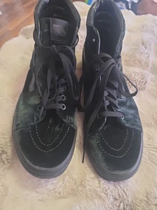 VANS Sk8-Hi Velvet High Top Skate Shoes, Dark Green, Mens Womens Size 10 - Picture 1 of 5